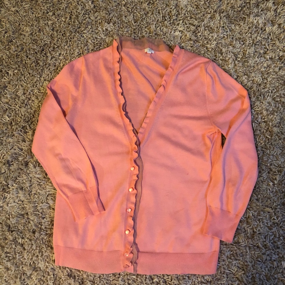 J Crew • Ruffle Tissue Cardigan